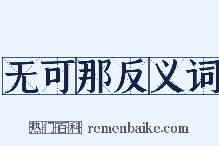 无可那反义词是什么意思的图片